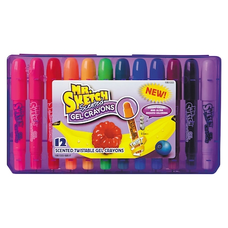 Mr. Sketch Scented Gel Crayons, Assorted, PK12 1951333